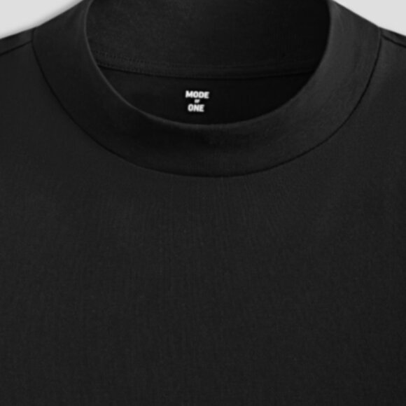 Mode of One Mens Long Sleeve Oversized Fit Tshirt Deep Black Size XXL - Picture 2 of 7